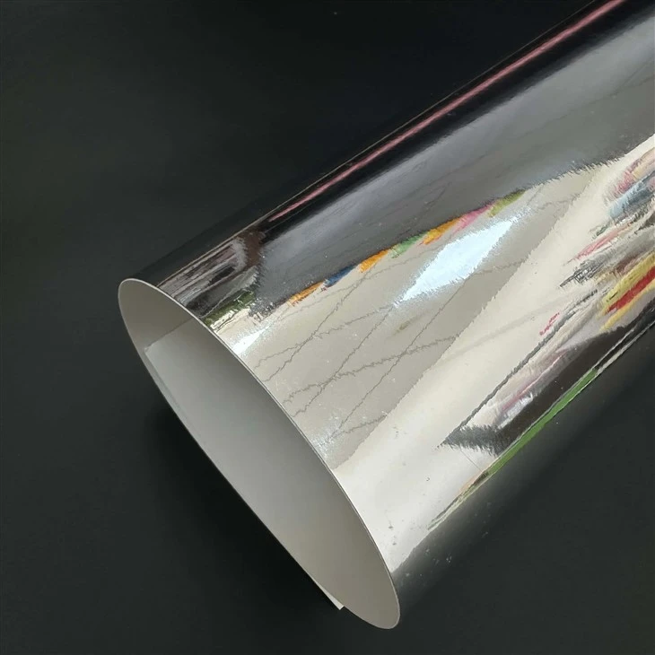 Motorsykkelinnpakning vinyl -mirror sølv